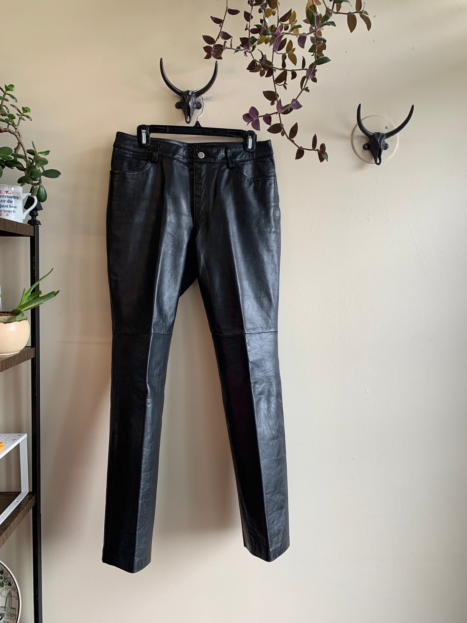 Black Leather Gap Pants - M