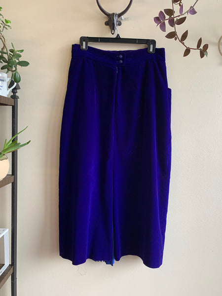 80s Maison Christine Purple Velvet Skirt - M