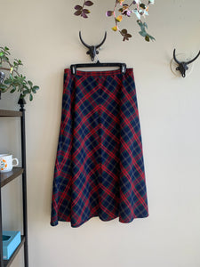 TanJay Red and Blue Plaid Skirt - L