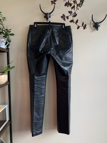 Black Leather Gap Pants - M
