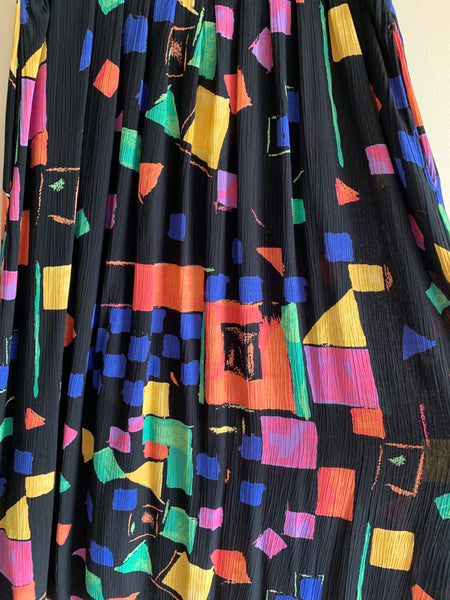 Black Geometric Skirt - L