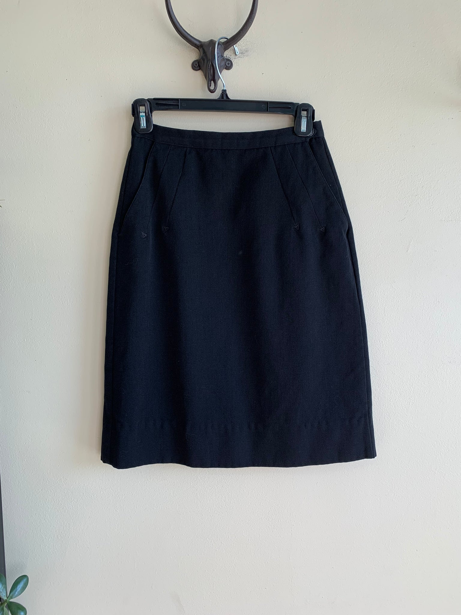 '70s Gor-Ray Black Wool Skirt - S