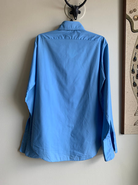Light Blue Pin Tuck Tuxedo Shirt - M