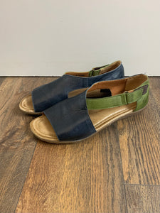 Leather Blue and Green Sandals - Women's 7.5