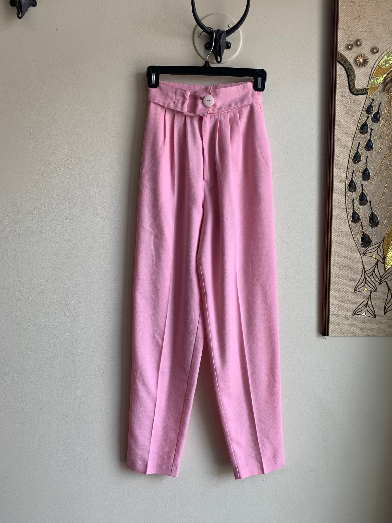 80s Pink Tapered Trousers - XS