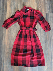 Red & Black Checkered 80’s Dress