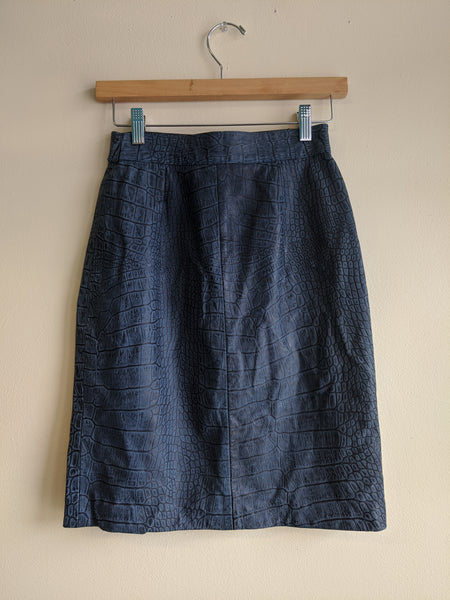 Blue Snakeskin Skirt