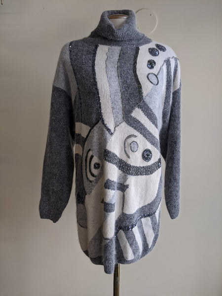 1980s Angora Sweater Dress