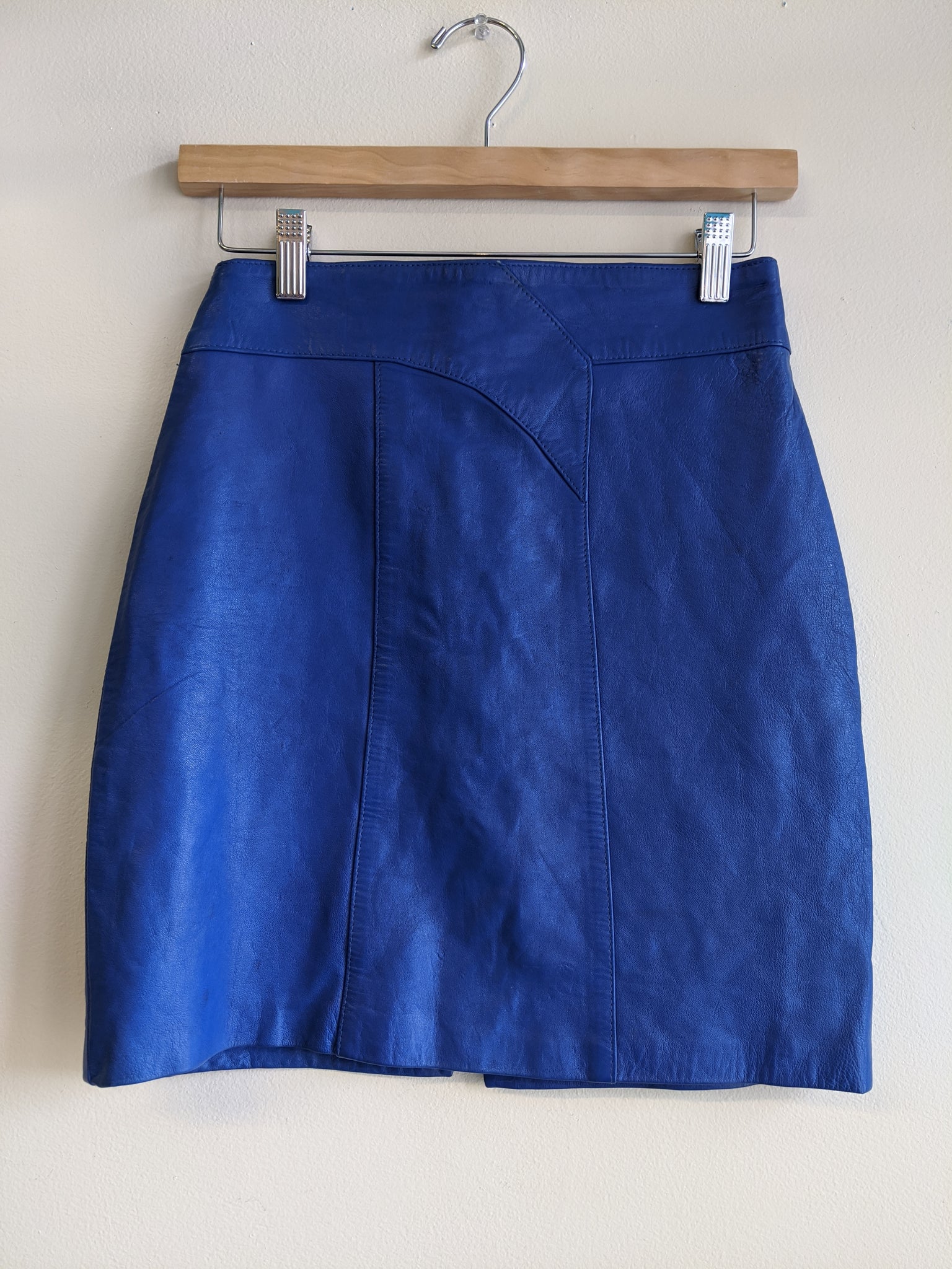 1980’s Blue Leather Skirt