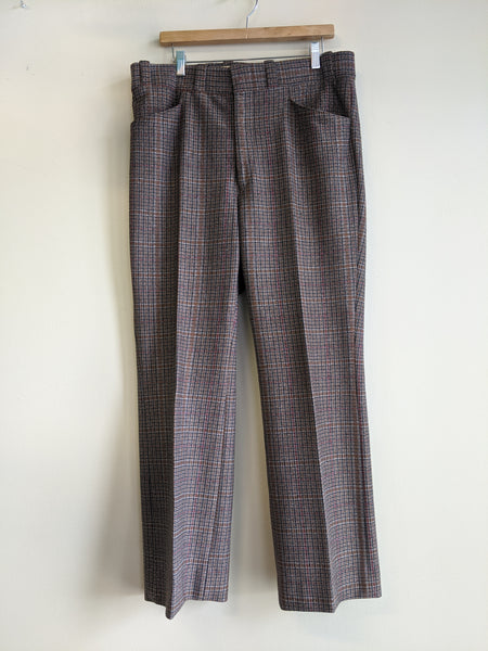 1970's Brown Plaid Trousers