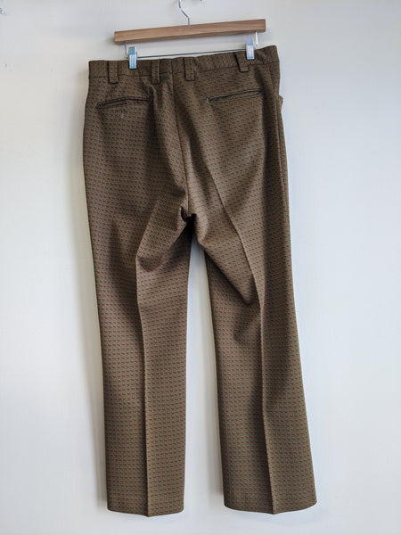 1970's Green & Orange Houndstooth Trousers