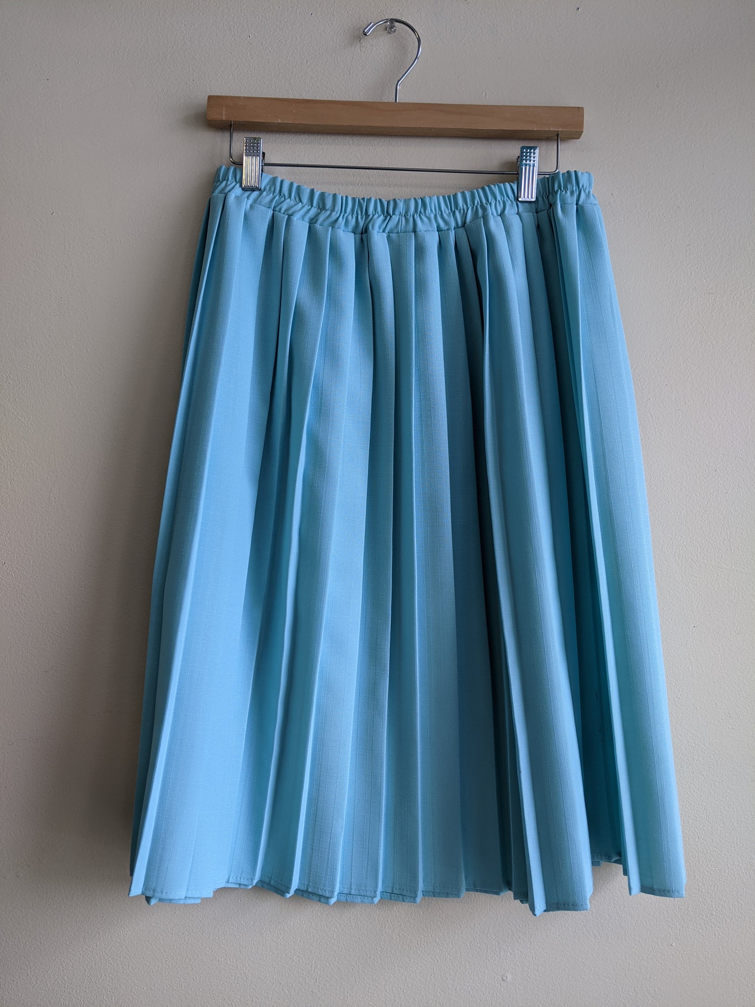Sky-Blue Pleated Skirt