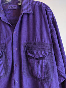 Purple 90s Button-Up Shirt
