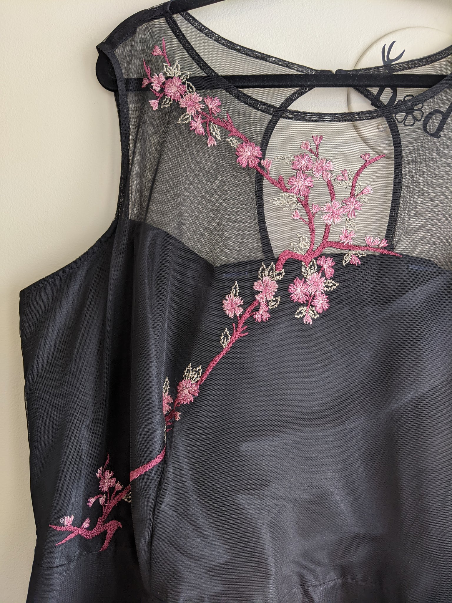 Cherry Blossom Little Black Plus-Size Dress
