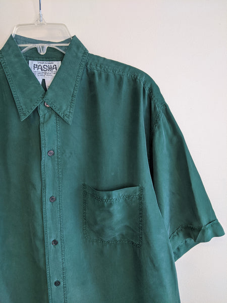Forest Green Silk Shirt