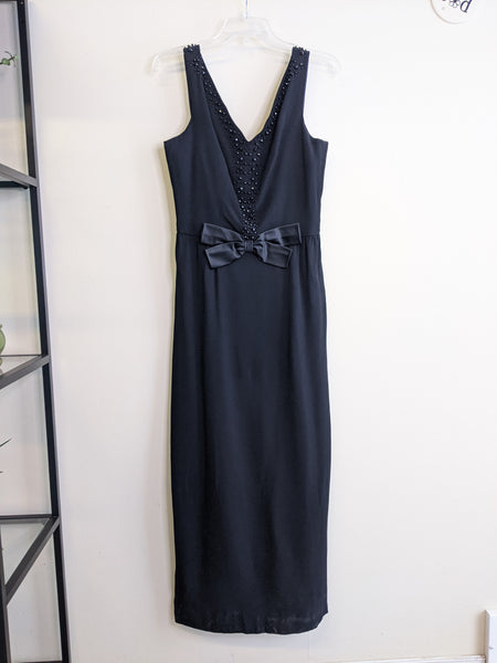 1960s Black Formal Maxi-Dress - M