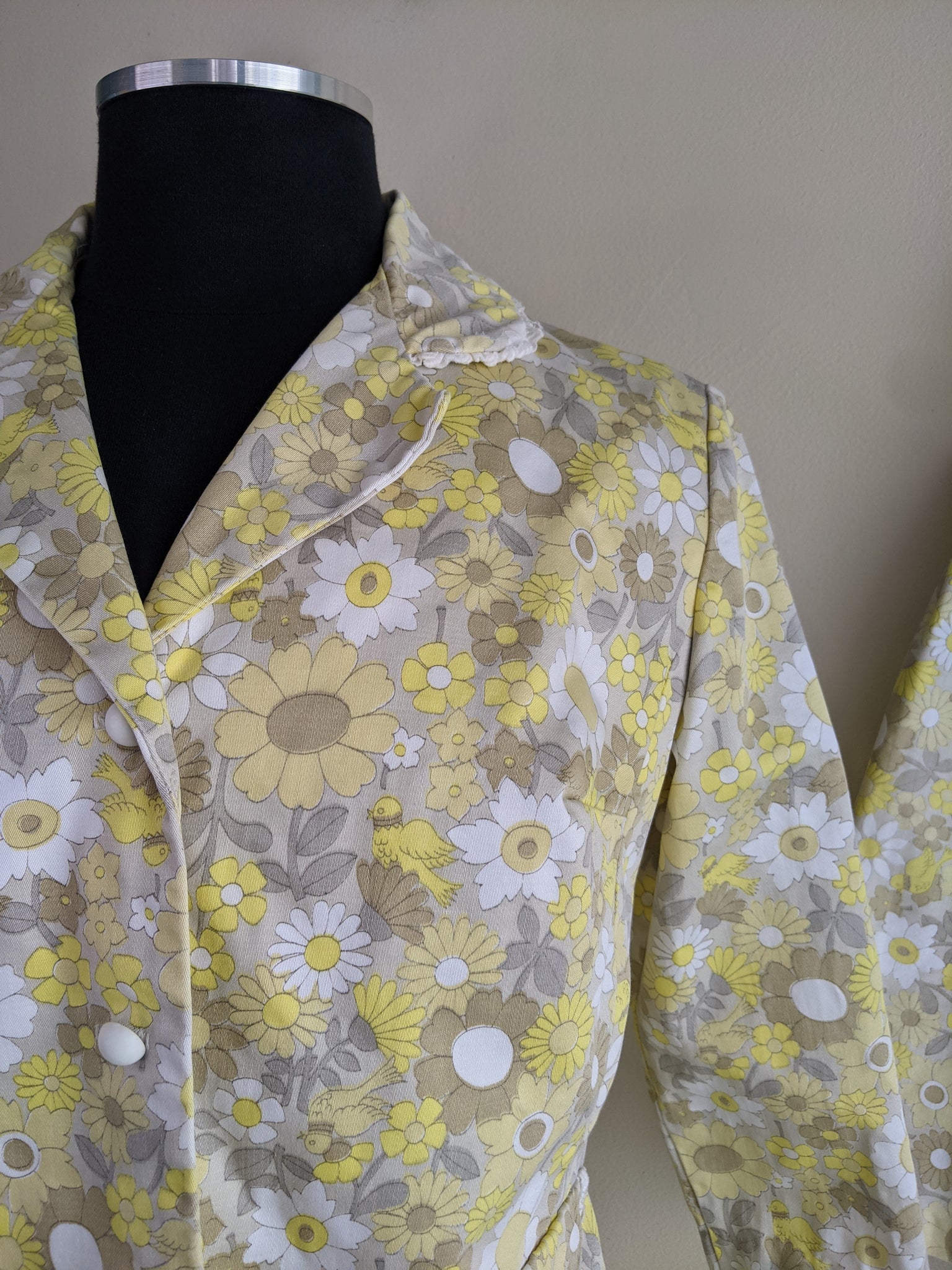Yellow Floral Jacket & Double Skirt Set
