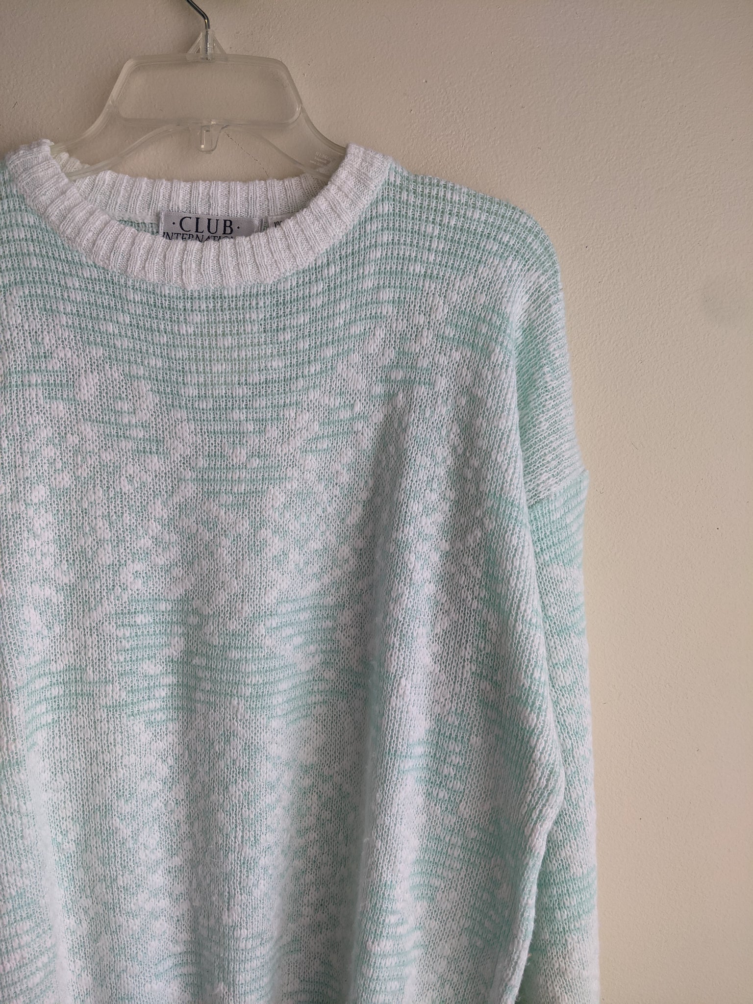 Mint Green & White Sweater