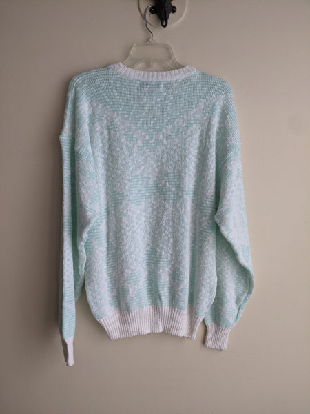 Mint Green & White Sweater