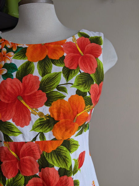 Hawaiian Hibiscus Maxi-Dress