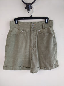 Sage Green High-Waisted Shorts