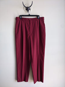 Burgundy Pleated Trousers