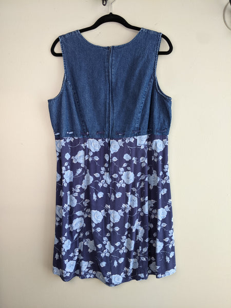 1990’s Denim & Rayon Floral Dress