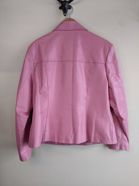 Bubblegum Pink Leather Jacket