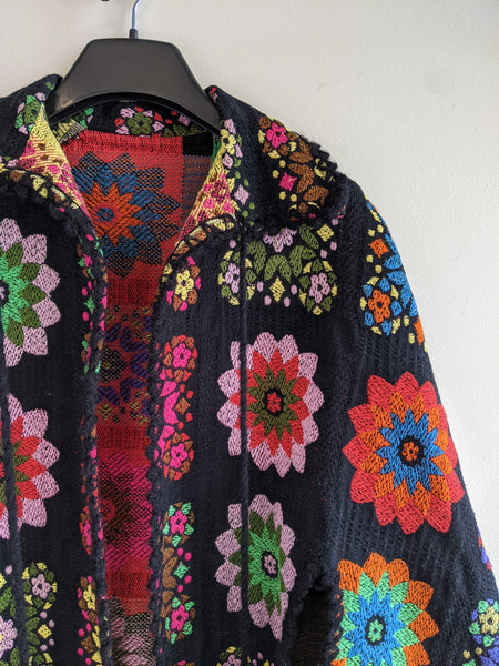 Woven 1960’s Floral Poncho