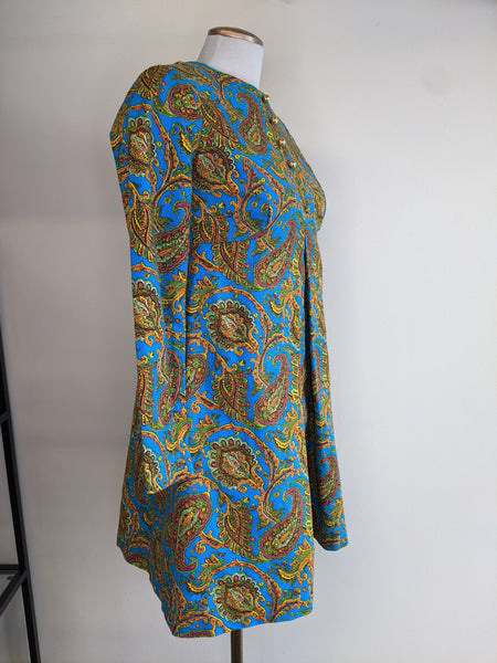 1960s Colourful Paisley Dress - S