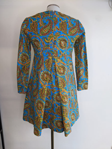 1960s Colourful Paisley Dress - S