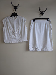 1960s White Top & Skirt Set -M