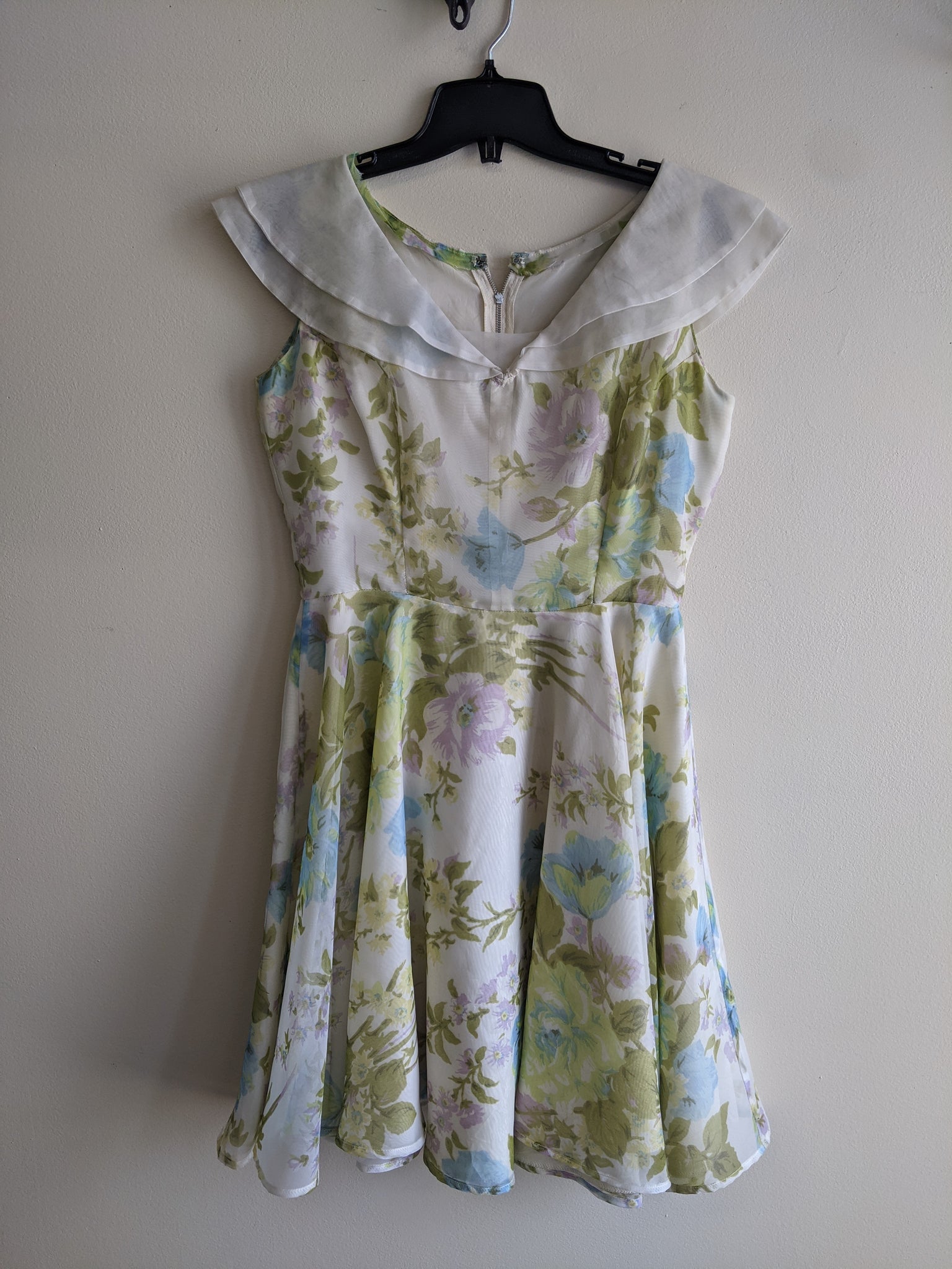 1960s Garden Party Silk Dress - S