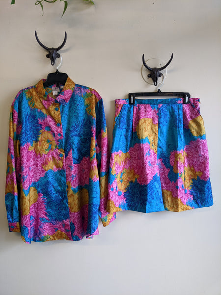 Beachy Multicolour Blouse & Shorts Set - L