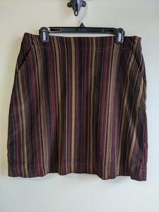 Striped Corduroy Mini-Skirt - L