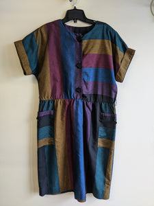 Multicoloured Striped Dress - L