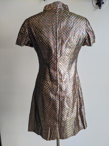 1960's Glimmering Gold Dress - M