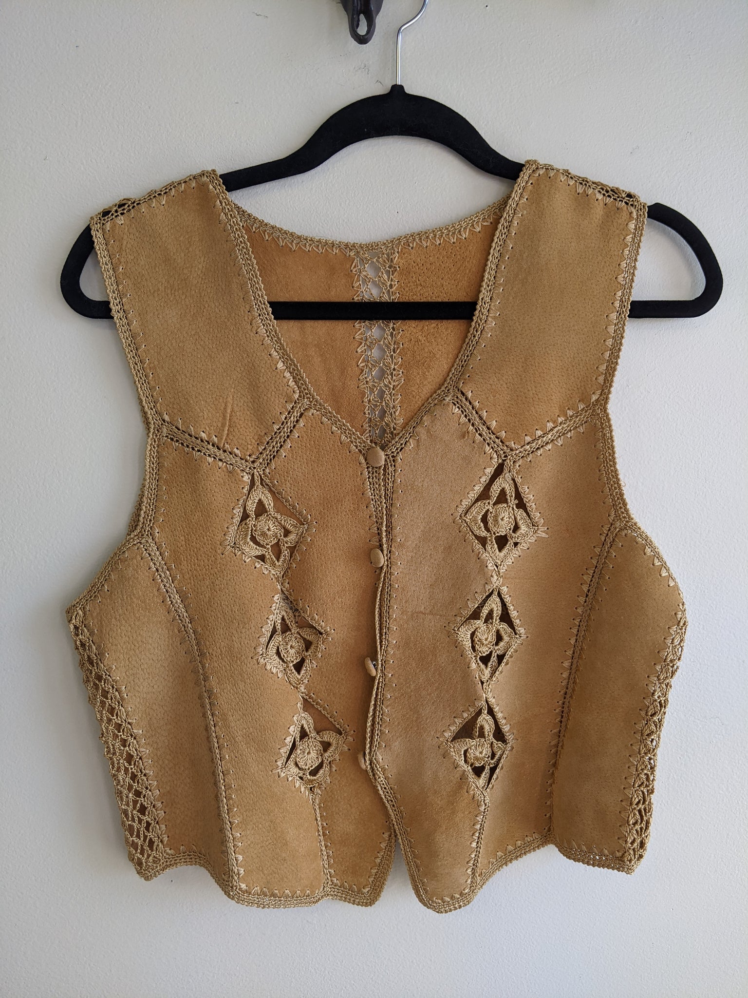 Leather and Lace Vest - M
