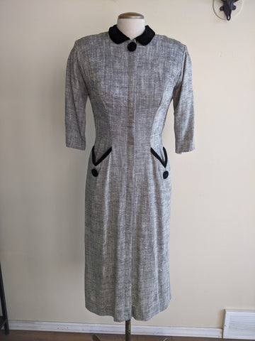 1940s Elegant Day Dress - M