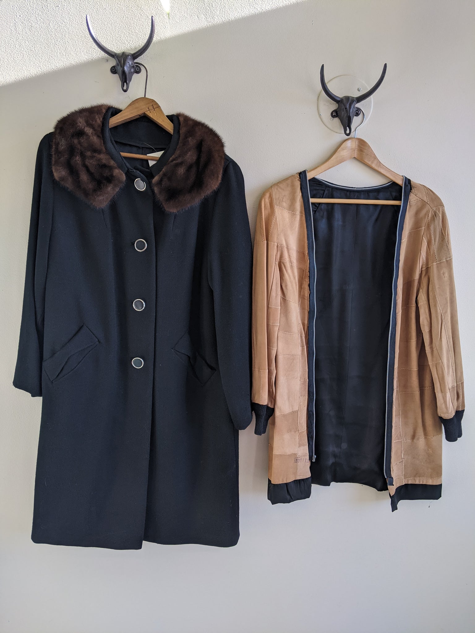 Black Wool Hudson’s Bay Coat With Leather Liner - M