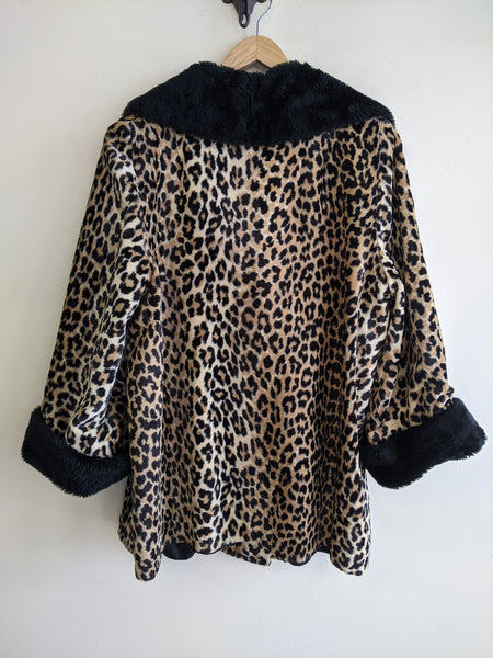 1960s Leopard Print Swing Coat - L
