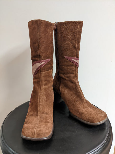 Suede Flower Boots - 7