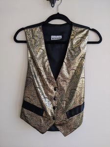 1980's Metallic Gold Vest