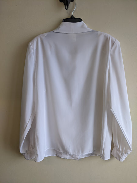 Pleated White Blouse - L
