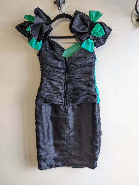 Fabulous Green & Black Party Dress - S