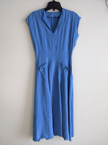 1950s Cornflower Blue Dress - XS