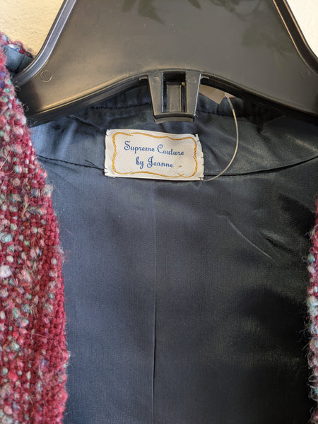 Magenta Knit Jacket & Skirt Set - L