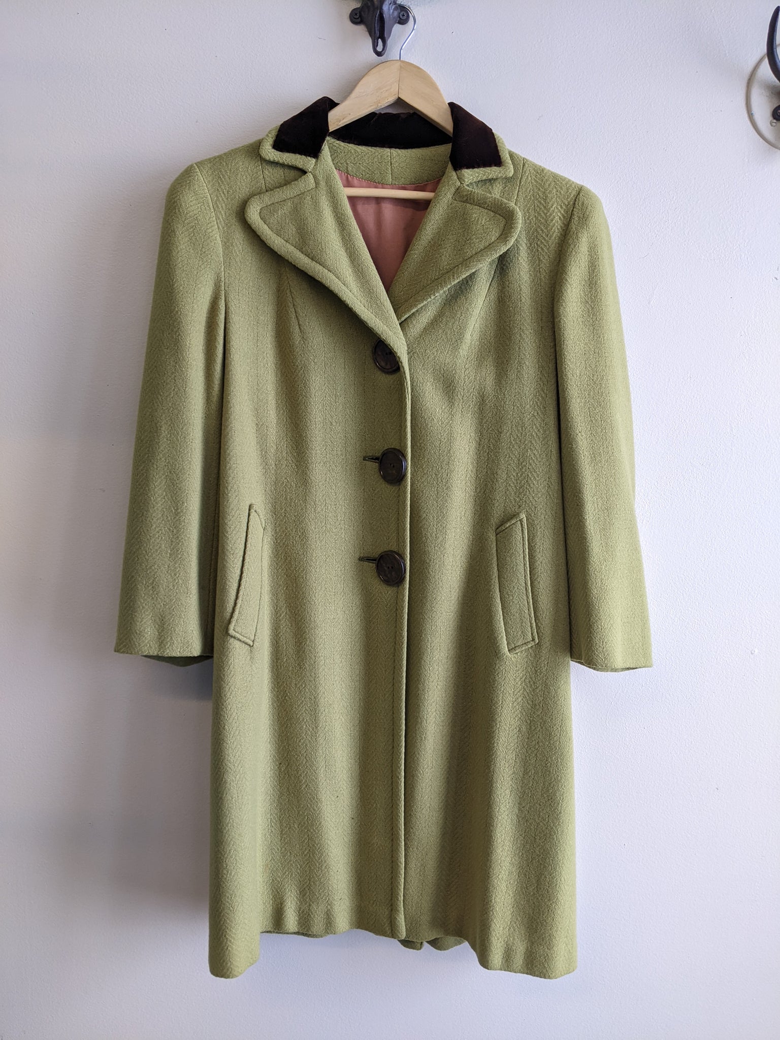 1940s Soft Green Coat - M