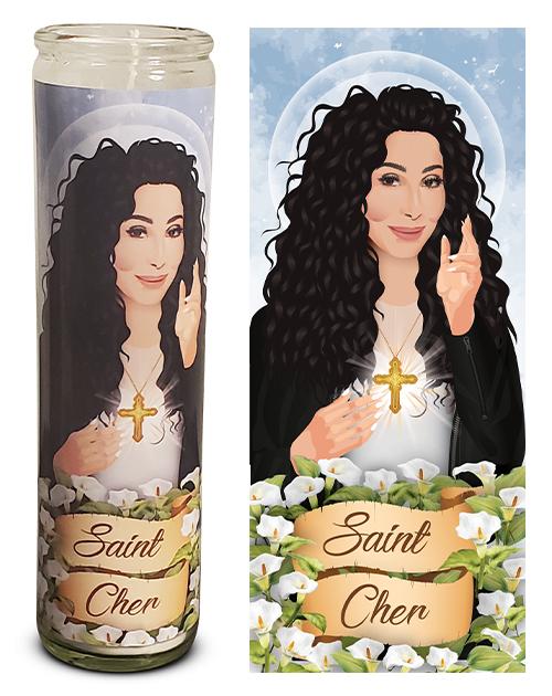 Saint Cher Celebrity Prayer Devotional Parody Candle