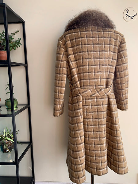 1970s Plus-Size Plaid Wool Coat
